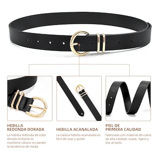 Foto 3 | Foto 3 | Kit Cinturón De Mujer De Moda Piel Dama 110cm. Eo Safe Imports Esi-19397 Multicolor