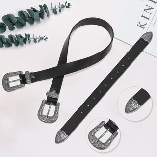 Foto 3 | Foto 3 | Cinturón Whippy De Piel Vaquera Vintage Con Doble Hebilla Para Mujer - Venta Internacional.