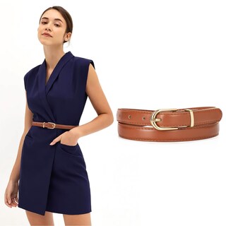 Foto 2 | Foto 2 | Cinturón Jasgood, Ajustado De Cuero Fino Para Mujer, Vestido De Jeans - Venta Internacional.