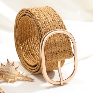 Foto 4 | Foto 4 | Cinturón Tejido En Paja Xzqtive Para Mujer Elástico Trenzado Marrón - Venta Internacional.