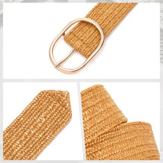 Foto 6 | Foto 6 | Cinturón Tejido En Paja Xzqtive Para Mujer Elástico Trenzado Marrón - Venta Internacional.