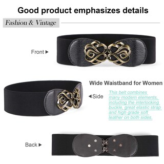 Foto 4 | Foto 4 | Cinturones Jasgood Para Mujer, Elásticos, Vintage, Anchos, Cintura De 37 A 43 Cm - Venta Internacional.