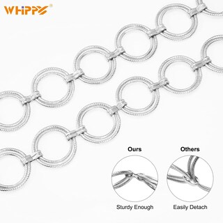 Foto 4 | Foto 4 | Cinturón Con Cadena Whippy Con Junta Tórica Metálica Para Mujer, Color Plateado Xl - Venta Internacional.