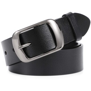 Foto 1 | Foto 1 | Cinturón De Piel Whippy Para Mujer, Pantalones Vaqueros Con Hebilla, Color Negro - Venta Internacional.