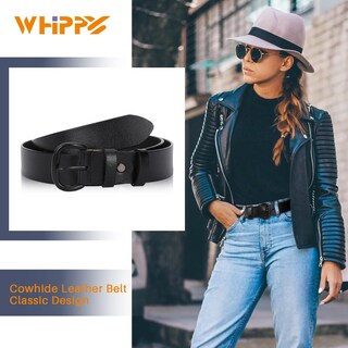 Foto 3 | Foto 3 | Cinturón De Cuero Whippy Para Mujer Para Jeans, Pantalones Y Vestidos Con Hebilla Negra - Venta Internacional.