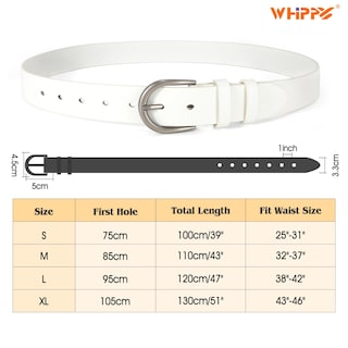 Foto 6 | Foto 6 | Cinturón De Cuero Whippy Para Mujer Para Jeans, Pantalones Y Vestidos M, Blanco - Venta Internacional.