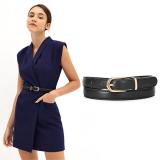 Foto 2 | Foto 2 | Cinturón Jasgood, Ajustado De Cuero Fino Para Mujer, Vestido De Jeans - Venta Internacional.