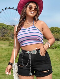 Foto 2 | Foto 2 | Cinturón De Cadena Whippy Para Mujer Con Eslabones Metálicos, Color Turquesa Occidental - Venta Internacional.