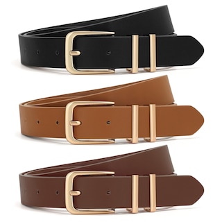 Foto 1 | Foto 1 | Pantalones Vaqueros De Cuero Belt Xzqtive Para Mujer Con Hebilla Dorada - Venta Internacional.