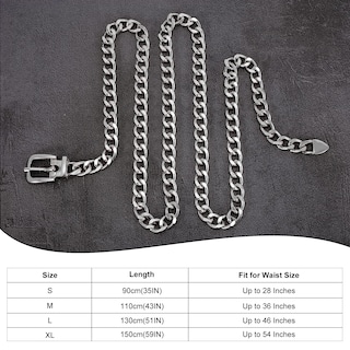 Foto 6 | Foto 6 | Cinturón Con Cadena De Cintura Whippy Para Mujer, Tono Plateado, Talla M - Venta Internacional.