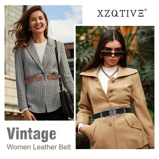 Foto 2 | Foto 2 | Cinturón Xzqtive Para Mujer, Estilo Vintage, Estilo Western, Retro, Piel Negra - Venta Internacional.