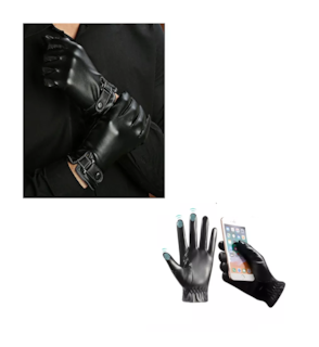 Foto 3 | Foto 3 | Guantes de Cuero Pantalla Táctil Para Moto/bicicleta color Negro
