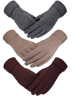 Foto 1 | Foto 1 | Guantes Patelai De Invierno Para Enviar Mensajes De Texto Con Pantalla Táctil Para Mujer, 3 Pares - Venta Internacional.