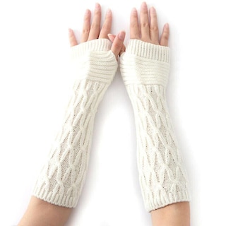 Foto 1 | Foto 1 | Guantes Para Mujer Térmicos Suaves Para Brazos Tejidos Blancos - Venta Internacional.