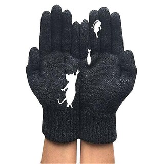 Foto 1 | Foto 1 | Guantes Huoguo Para Mujer Cálidos Para Invierno Tejidos Con Los Dedos Enteros Negros - Venta Internacional.