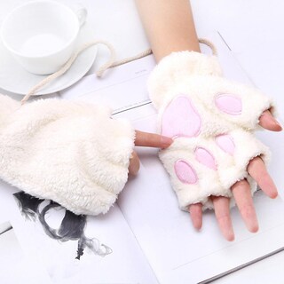 Foto 2 | Foto 2 | Guantes Huoguo Plus De Terciopelo Para Mujer Engrosados Con Cierre De Medio Dedo - Venta Internacional.