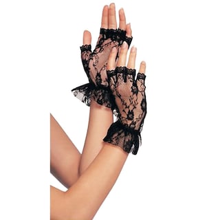 Foto 1 | Foto 1 | Guantes De Encaje Sin Dedos Huoguo Para Mujer Negros - Venta Internacional.