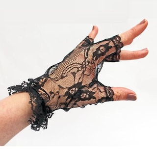 Foto 5 | Foto 5 | Guantes De Encaje Sin Dedos Huoguo Para Mujer Negros - Venta Internacional.