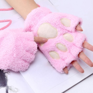 Foto 3 | Foto 3 | Guantes Huoguo Plus De Terciopelo Para Mujer Engrosados Con Cierre De Medio Dedo - Venta Internacional.
