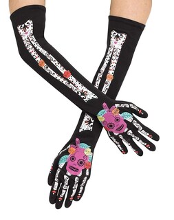 Foto 1 | Foto 1 | Guantes Divertidos Para El Día Mundial De Los Muertos  Skeleton Opera  Adult - Venta Internacional.