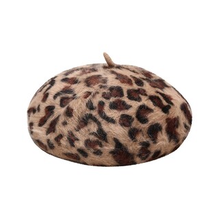 Foto 1 | Foto 1 | Boina Tipo Cúpula Con Estampado De Leopardo Y Estampado De Felpa Huoguo Para Mujer - Venta Internacional.
