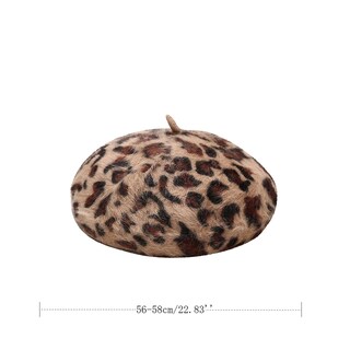 Foto 3 | Foto 3 | Boina Tipo Cúpula Con Estampado De Leopardo Y Estampado De Felpa Huoguo Para Mujer - Venta Internacional.