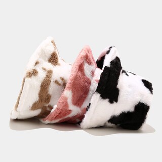 Foto 5 | Foto 5 | Sombrero Huoguo Con Estampado De Vaca De Pescador De Peluche Otoño-invierno Para Mujer - Venta Internacional.