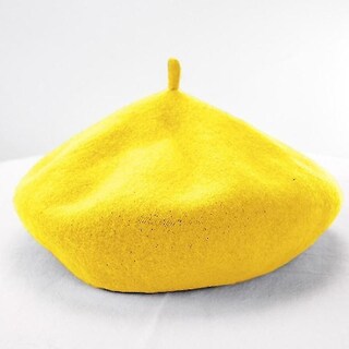 Foto 1 | Foto 1 | Gorro Huoguo Boinas Gorra Vintage De Lana Para Mujer Color Amarillo - Venta Internacional.