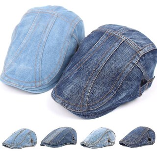 Foto 2 | Foto 2 | Gorro Huoguo Vaqueros Otoñales Boina Casual Unisex Vaquero Marrón - Venta Internacional.