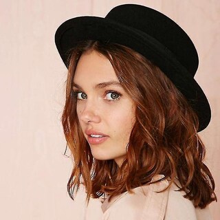 Foto 2 | Foto 2 | Gorro Huoguo Wool Boater Flat Top Café Para Mujer - Venta Internacional.