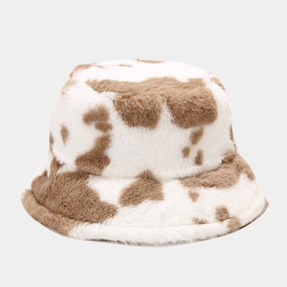 Foto 2 | Foto 2 | Sombrero Huoguo Con Estampado De Vaca De Pescador De Peluche Otoño-invierno Para Mujer - Venta Internacional.