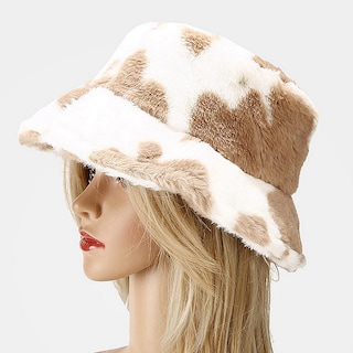 Foto 4 | Foto 4 | Sombrero Huoguo Con Estampado De Vaca De Pescador De Peluche Otoño-invierno Para Mujer - Venta Internacional.