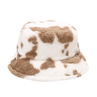 Foto 1 | Foto 1 | Sombrero Huoguo Con Estampado De Vaca De Pescador De Peluche Otoño-invierno Para Mujer - Venta Internacional.