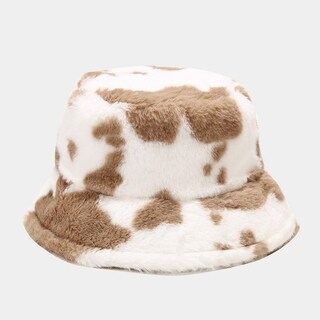 Foto 2 | Foto 2 | Sombrero Huoguo Con Estampado De Vaca De Pescador De Peluche Otoño-invierno Para Mujer - Venta Internacional.