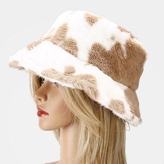 Foto 4 | Foto 4 | Sombrero Huoguo Con Estampado De Vaca De Pescador De Peluche Otoño-invierno Para Mujer - Venta Internacional.
