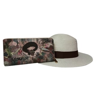 Foto 1 | Foto 1 | Kit Sombrero Playero Y Cartera Para Dama Marrón Flores