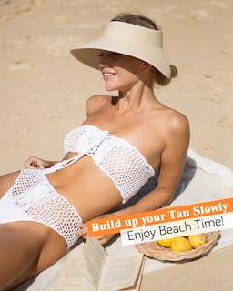 Foto 6 | Foto 6 | Sombrero Con Visera Solar Furtalk Para Mujer, Paja, Ala Ancha, Beige - Venta Internacional.