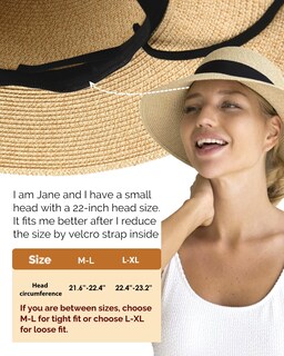 Foto 6 | Foto 6 | Sombrero Furtalk Womens Beach Sun Straw Upf 80+ - Venta Internacional