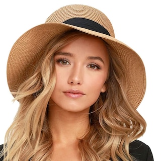 Foto 1 | Foto 1 | Sombrero De Paja Furtalk Para Mujer, Playa, Sol, Uv, Upf 80+, Plegable, Color Caqui - Venta Internacional.