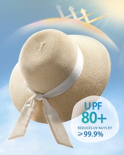 Foto 2 | Foto 2 | Sombrero de Paja de Mujer Furtalk UV UPF 80+ Plegable - Venta Internacional