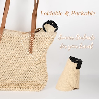 Foto 4 | Foto 4 | Sombrero Con Visera Para Mujer Furtalk, De Paja, Plegable En Verano, Upf 80+ - Venta Internacional.