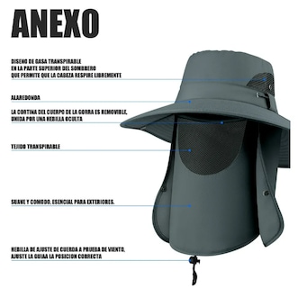 Foto 3 | Foto 3 | Kit De Protección Solar Xtellar Para Exteriores Con Sombrero De Pescador Secado Rápido