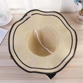 Foto 4 | Foto 4 | Sombrero De Playa De Paja Jazz Sunshade Panama Trilby Fedora Para Mujer - Venta Internacional.