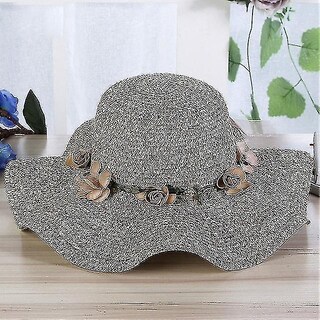 Foto 1 | Foto 1 | Gorra De Playa Para Mujer Con Sombrero De Paja Huoguo Ala Ancha Plegable Color Caqui - Venta Internacional.