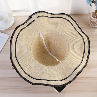Foto 4 | Foto 4 | Sombrero De Playa De Paja Jazz Sunshade Panama Trilby Fedora Para Mujer - Venta Internacional.