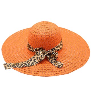 Foto 1 | Foto 1 | Sombrero De Paja Huoguo Para Mujer Estampado De Leopardo Ala Ancha - Venta Internacional.