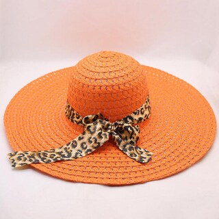 Foto 2 | Foto 2 | Sombrero De Paja Huoguo Para Mujer Estampado De Leopardo Ala Ancha - Venta Internacional.
