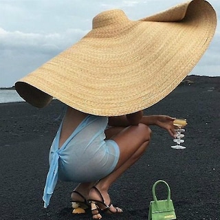 Foto 1 | Foto 1 | Sombrilla De Playa Con Tejido De Paja De Gran Tamaño De Hat Huoguo - Venta Internacional.