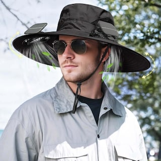 Foto 2 | Foto 2 | Gorro De Ventilador Con Energía Solar Inkarts Ala Ancha Upf 50+ Negro - Venta Internacional.