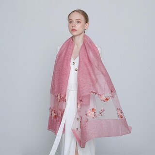 Foto 1 | Foto 1 | Bufanda Huoguo De Algodón Mercerizado Con Estampado Floral Para Mujer - Venta Internacional.